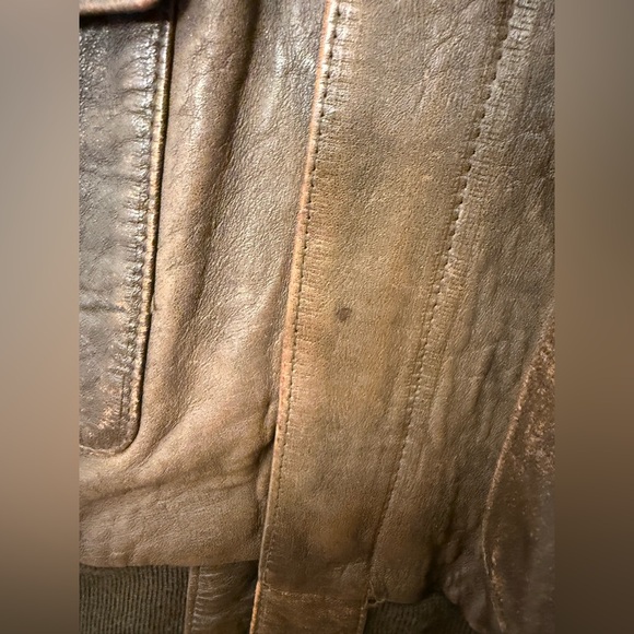 Vintage Adventure Leather Bomber Jacket Medium - Picture 7 of 8
